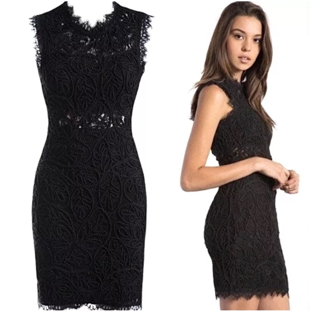 Dress Bodycon Lace Cut Out Mini Crochet Sexy LBD